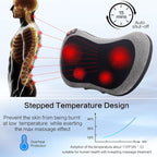 Papillon Shiatsu Back Massager with Heat, Deep Tissue Massage Pillow for Neck,Shoulder,Foot & Lower Back Pain Relief,Electric Kneading Massager for Home, Office, Car-Gifts for Mom, Dad, Men, Women