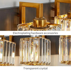 FDPBY Modern Bathroom Vanity Light 4-Lights Black Gold Crystal Wall Lamp Bathroom Modern Crystal Vanity Lighting