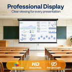 VIVOHOME 100 Inch 16:9 Pull Down Projector Screen, HD 4K Retractable Movie Screen for Indoor Home Theater and Office, Manual Projection Screen with Auto Locking (87W x 49H Inch Display Area)