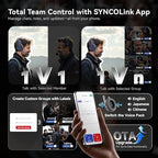 SYNCO Xtalk Master Wireless Intercom Headset System,8 Person 2.4GHz 500m/1640ft Headset with Noise Reduction Program,Real-time Monitoring