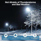 OKPRO 10000W Solar Street Lights Outdoor - Solar Lights Outdoor Waterproof Motion Sensor, Solar Parking Lot Lights Commercial Dusk to Dawn, LED Street Light Solar Powered for Outside, Yard(2 Pack)