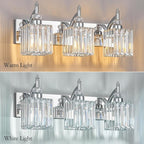 BBLLWJ Modern Bathroom Vanity Light 3-Light Chrome Crystal Light Fixtures Over Mirror for Bathroom Wall Sconce