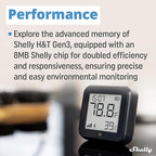 Shelly H&T Gen3 Black | Wi-Fi and Bluetooth Smart Temperature & Humidity Sensor with Remote App Control & Monitoring | Smart Scenes | Notification Alerts | LCD Display | Free Data Storage Export