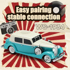 WS-1934 Retro Classic Car Bluetooth Replica Speaker – Wireless HD Sound with FM Radio,TWS Stereo,LED Party Lights,Built-in Microphone Hands-Free Call, Surprise Portable Gift for Party Use(Green)