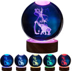 3D Elephant Crystal Ball Lamp,Lifelike Elephant Night Light,16 Colors Changing Light,Dimmable Remote Control,Elephant Lamp Gift (J)