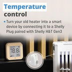 Shelly H&T Gen3 Mocha | Wi-Fi and Bluetooth Smart Temperature & Humidity Sensor with Remote App Control & Monitoring | Smart Scenes | Notification Alerts | LCD Display | Free Data Storage Export