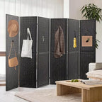 Babion 6 Panel Pegboard Display, Peg Board Room Divider Freestanding Folding Privacy Screens Display Stand for Craft Shows (Black)