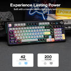 EPOMAKER TH99 PRO 96% Mechanical Keyboard with Screen & Knob, 10000mAh, 2.4Ghz/BT, Hot Swap, Custom Driver, RGB Backlight, PBT Keycap, Wireless Gaming Keyboard for PC/Mac (Black, Sea Salt Silent)