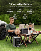 AMPACE Andes 1500 Portable Power Station with 100w Solar Panels 2400W(Surge 3600W), 1462Wh Solar Generator, LiFePO4 Battery, APP Control, Emergency Power for Home Backup, Camping, RV, Emergency