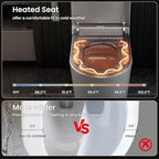 Casta Diva Smart Toilet with Bidet Built in, Bidet Toilet with Wider Heated Seat, Warm Water & Dryer, Foot Sensor Auto Flushing, Night Light, Remote Control 1.28GPF(CD-K020)