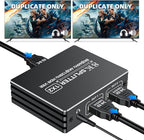 HDMI 2.1 Splitter 1 in 2 Out 4K 120Hz 8K 60Hz with Audio Out, BolAAzuL 1x2 HDMI Y Splitters Powered Plug&Play for Dual Monitors Duplicate, Zero Latency, Support HDCP 2.3 HDR for PS5/Xbox/PC/TV