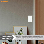 Sunlite LED Wall Rocker Style, Slide Bar Triac Dimmer Switch, Screwless Wall Plates Included, Single Pole or 3-Way Switching, 120 Volts, 200W Max for LED, 600W Max for Incandescent, White, 4 Pack
