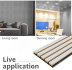 Art3d 4pcs-107 x 8in Slat Acoustic Panel for Wall and Ceiling, 3D Fluted Sound Absorbing Panel with Wood Finish, Silver