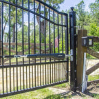 Mighty Mule Gate Opener, Solar and Smart Ready, Heavy Duty Automatic Gate Opener, Gates up to 18ft or 850lb, Single Gate Opener - Estate, MM571W-EST