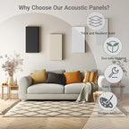 4 Pack High-Density Core with Fabric Cover Acoustic Panels – 24×12×2 In Self-Adhesive Soundproofing and Sound-Absorbing Wall Panels for Echo Reduction in Studio, Theater, or Recording (Cocoa Beige)