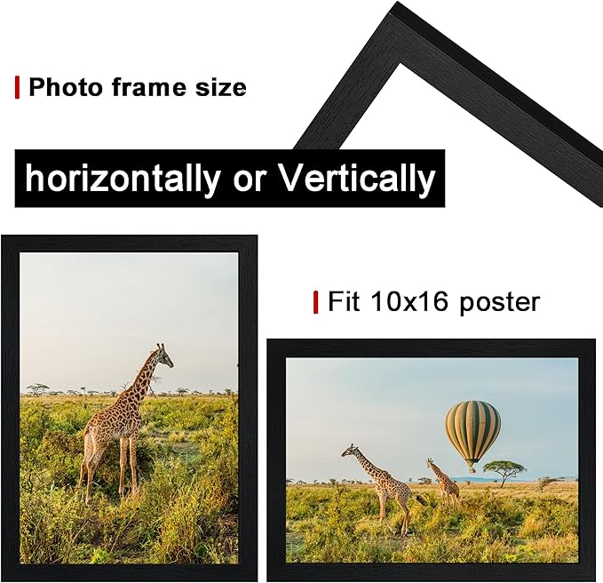 TKYGU 10x16 Picture Frame Set of 3,Wooden Frame 10x16 Wall Gallery Poster Photo frame with Durable Shatter Resistant Plexiglass for Wall Mounting Family -friend- wedding best gift