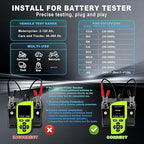 Acclope BT90 PRO 2-360Ah Battery Tester with Cloud Printing, 30-3800 CCA, 6V/12V/24V Digital Analyzer, SOH/SOC/Volt/Res/Cranking&Charging Test, Real‑Time Ambient Temp, AGM/EFB/Gel/Li