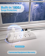 Inhwatek Surge Protector Power Strip with USB Ports (PD 20W), 6 Ft Extension Cord with Multiple Outlets, Flat Plug Outlet Extender for Home, Office, Dorm Room
