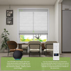 ZSTARR Smart Roman Shades Rechargeable Motorized Blinds with Remote Light Filtering Roman Window Shades Plain Fold Soft for Doors Bedroom, Custom Size (Sheer Gray)
