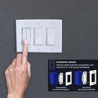 RunLessWire Fan & Light Battery-Free DIY Wireless Light Switch Kit 150ftRF Range Kinetic for Bathrooms & Ceiling Fans: 1 Dual Remote Switch Controls 2 5A On/Off Receivers Separately – Black