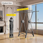 BIREN Clothes Drying Rack Heavy Duty Clothing Racks Foldable Laundry Rack Two Drying Modes Garment Racks for Drying Clothes, Adjustable Length from 32-55 Inches for Indoor Outdoor Use