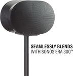 Sanus Height Adjustable Speaker Stand for Sonos Era 300™ - 17" Height Adjustment Sonos Stand Includes Carpet Spikes & Rubber Pads - Easy DIY Install Comes w/All Hardware - Black Single
