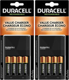 Duracell Ion Speed 1000 Battery Charger for AA and AAA Batteries, Includes 4 Pre-Charged AA Rechargeable Batteries, for Household and Business Devices (Pack of 2)
