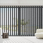 Blindify Motorized Vertical Blinds, Blackout Sliding Door Shades Vertical Shades Remote Control Customize, Black