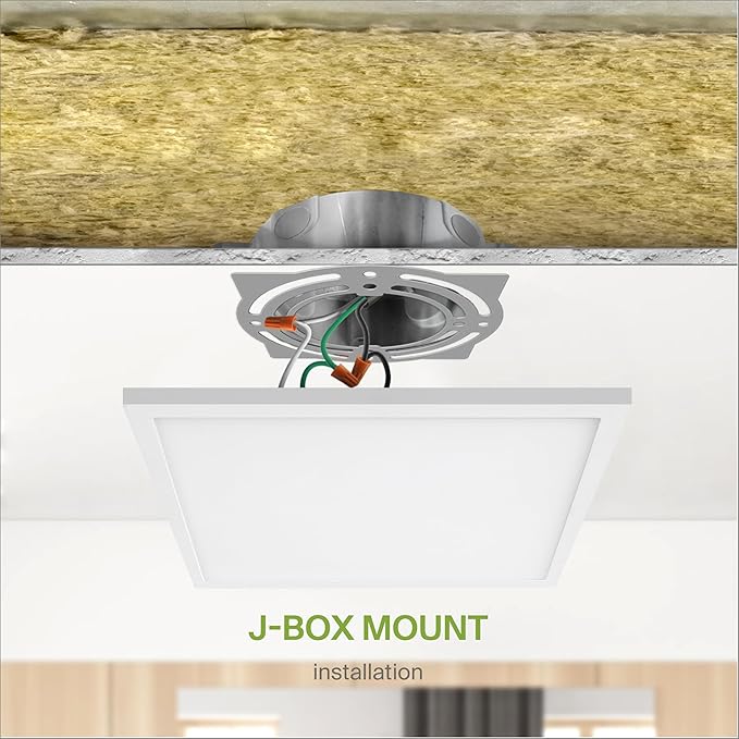 ASD LED 12" Square Flush Mount Ceiling Light Fixture, Low Profile Surface Lighting | 5CCT, Dimmable, Ultra-Thin, ETL Listed | 24W 1700LM 2700-6000K 120V | Kitchen, Hallway Lamp | White, 4 Pack