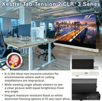 Elite Screens Kestrel Tab-Tension 2 CLR3, 121" 16:9, Ultra-Short Throw Ceiling Ambient Light Rejecting (CLR/ALR) Electric Floor-Rising Motorized Front Projector Screen, Black Casing, FTE121UH3-CLR3