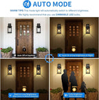 VIANIS 2 Pack Motion Sensor Outdoor Lights, Dusk To Dawn Outdoor Lighting, Modern Led Exterior Light Fixture, Anti-rust Outdoor Lantern For Front Porch, Waterproof Black Outdoor Wall Sconce For Garage