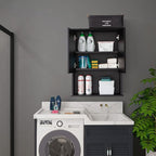 Black Bathroom Wall Cabinet 23x29 inch Wooden Bathroom Medicine Cabinet with 2 Doors and Adjustable Shelf, Wall Mounted Cabinet Over Toilet Storage Cabinet | 2 Doors, Adjustable Shelf, Wall Mounted, Over Toilet Storage