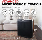Honeywell HEPA Air Purifier for Home, 2423 Ft² Rooms in 1 hour, Air Quality Monitor, Auto Mode, Reduces Allergens, Dust, Pollen, Pet Dander, Odors, Smoke, Black, HPA5300B