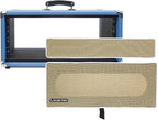 Sound Town Vintage 4U Amp Rack Case, 12.5" Depth with Rubber Feet, Dust Cover, Kickstand, Beau Blue (STVRC-4BL)