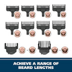 Wahl USA Stainless Steel Lithium Ion 2.0+ Beard Trimmer for Men - Electric Shaver & Nose Ear Trimmer - Rechargeable All in One Men's Grooming Kit - Model 9864SS