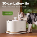 PETLIBRO Upgrade Cordless Cat Water Fountain + 8 Packs Genuine Cat Fountain Filter Replacement, App Monitoring 3L/101oz Dockstream 2 Pet Water Fountain with Stainless Steel Tray, 4-Month Set Easy-Swap