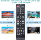 Replacement BN59-01315A BN59-01315J Remote Control Compatible with Samsung 4K Crystal UHD 6/7/8/9/TU-7000 Series Smart TV(BN59-01315E)