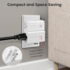 SURAIELEC Remote Control Outlet, Wireless Remote Light Switch, 100 FT, 15A/1875W, Expandable Indoor Compact Side Outlet Plug for Lamps, Fans, Christmas Trees, Small Appliances, 5 Outlets + 2 Remotes
