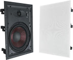 Rockville Pair WA858 320W in-Wall Speakers, 8" Kevlar Woofer, Silk Dome Tweeter, Magnetic Grilles, 2-Position Tweeter Control, 8-Ohm, for Home Theater & Whole-House Audio