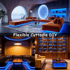 Aalnfe Blue Led Lights Strip Indoor Rope Lights Easy DIY Cuttable Strip Lights for Fish Tank Bar Room Bathroom Living Room Kitchen Ceiling Wall Vanity Mirror Decor