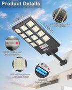 JAYNLT Solar Lights for Outside, 5 Lighting Modes Solar Flood Security Light with Motion Sensor & Dusk to Dawn&Remote, 6500K Street Lamps for Yard Garden,Shop - 4PACK