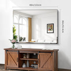 CILIBER Beveled Mirror, 36x48 Inch Large Frameless Bathroom Mirrors for Over Sink, Lightweight Design Beveled Frameless Vanity Mirror, Crystal-Clear 3mm Tempered Glass, Horizontally or Vertically