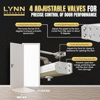 LYNN HARDWARE Medium/Heavy Duty Automatic Door Closer (Silver) - Commercial Grade, Contractors Choice, Adjustable Speed & Force, 3 Mounting Options, 3 Hour Fire Rated (DC7016 Model)