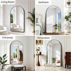 GLASHOM Arched Bathroom Mirror, 55"x30" Black Arched Mirror for Bathroom, Wall Mounted Mirror, Black Vanity Wall Mirror Metal Frame for Bedroom, Entryway, Living Room, Vertically Hanging