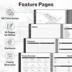 Dunwell 2026 Planner Book 8.5x11, Weekly Monthly Calendar, Jan to Dec, Large Daily Organizer with Laminated Tabs, Bookmark, Notes Section & Stickers
