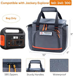 FRECOLSH Travel Carrying Case Compatible with Jackery Explorer 300/240/160, Portable Power Station Storage Case with Water- proof Bottom and Front Pockets for Jackery Accessories Solar Generator