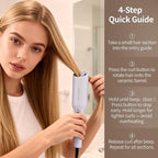 Inovocare Upgraded Automatic Rotating Curling Iron - CurlPro Plus Long Barrel Curling Wand for Long Hair, Ceramic Hair Curler for Women, Anti-Scald, Tangle-Free, 600M Ionic, Dual Voltage (Misty Blue)