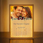 MamaEra Personalized Spotify Plaque Night Light with Photo - Custom Acrylic Glass LED Lamp Frame - Romantic Valentines Day Gift for Him Her Boyfriend Girlfriend Husband Wife Couple (Calendar)