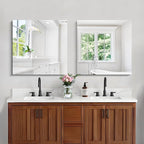 CILIBER Frameless Mirror, 24x24 inch Square Bathroom Mirrors for Wall, Upgraded Shatterproof Vanity Mirror Over Sink with Polished Edge for Bathroom,Bedroom,Living Room and Entryway