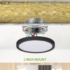 ASD LED 7" Round Flush Mount Ceiling Light Fixture, Low Profile Surface Lighting | 5CCT, Dimmable, Ultra-Thin, ETL Listed | 15W 1260LM 2700-6000K 120V | Kitchen, Bedroom, Hallway Lamp | Black, 12 Pack